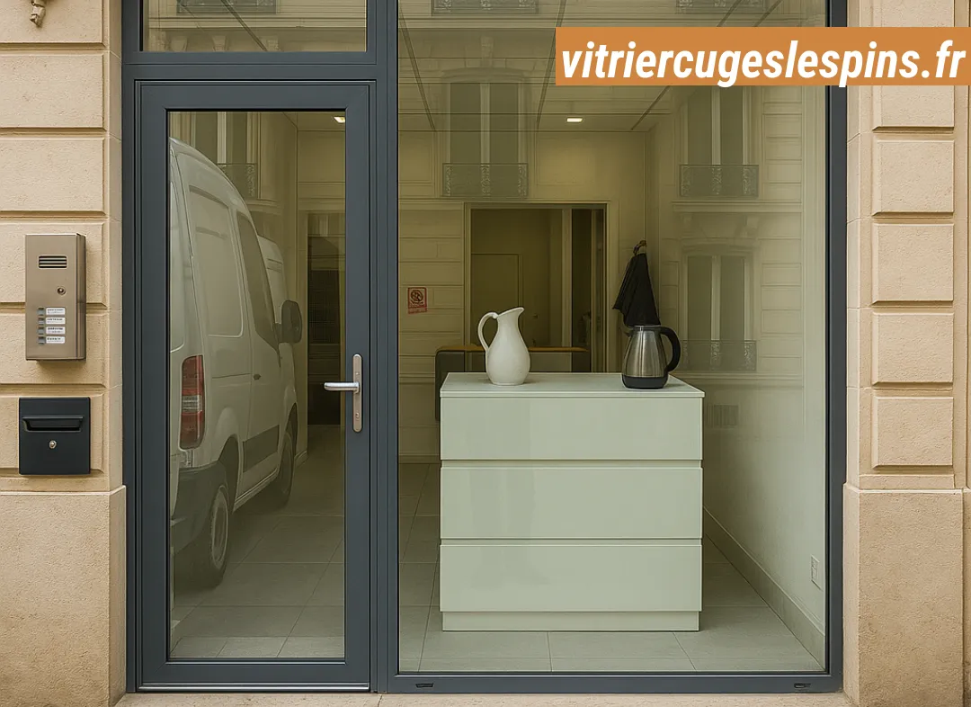Façade vitrine de magasin en aluminium sur mesure à Cuges-les-Pins